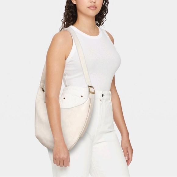 Universal Thread Handbags - Slouchy Crescent Sling Handbag - Universal Thread Cream